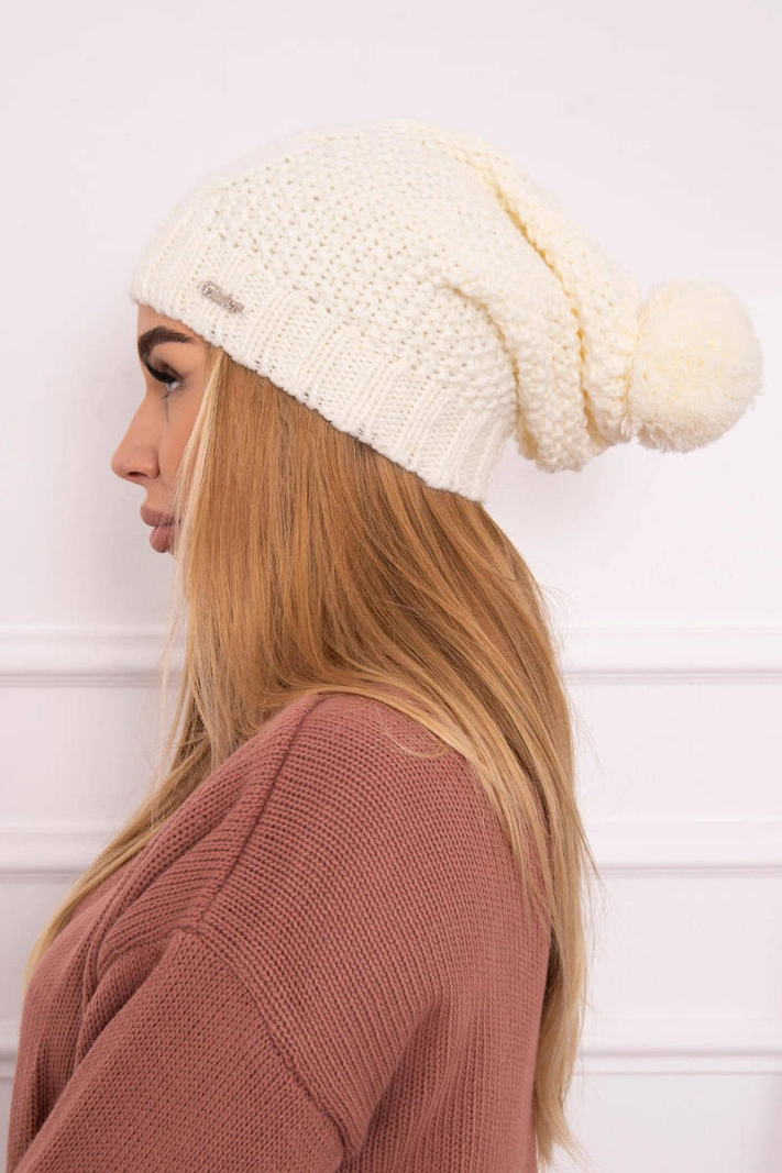 Cap with fleece Karolina K243 ecru