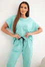 Baumwollset Bluse + Hose mint