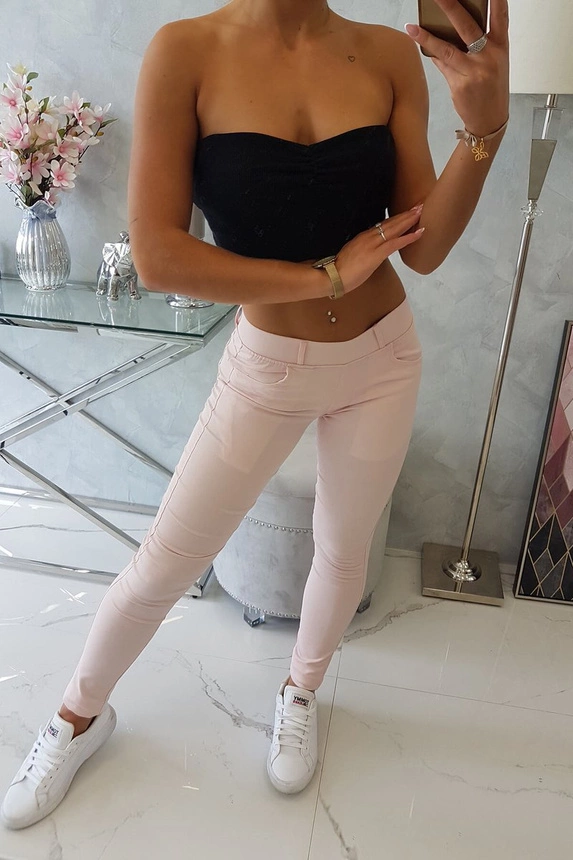 Colorful jeans light powdered pink