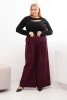 Dámské kalhoty Plus Size s širokými nohavicemi a plisováním švestkové