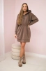 Insulated dress with a hood mocca
