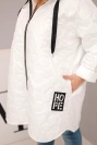 Damenjacke Plus Size gesteppte mit Kapuze und dem Schriftzug HOPE weiße
