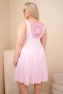 Sukienka damska Plus Size wiskozowa z koronką bez rękawów cukierkowy róż