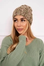 Čiapka s otočením nahor Eliza K205 cappuccino + svetlé khaki