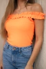 Spanische Bluse mit Rüschen orange neon