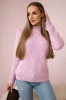 Sweater with decorative weave violet