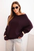 Women's asymmetrical batwing viscose sweater dark purple