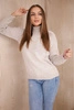 Halb-Rollkragenpullover beige