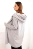 Women's cotton hoodie with an elongated front gray melange