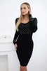 Knitted dress with silver pattern black