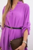 Dress with longer back and belt violet