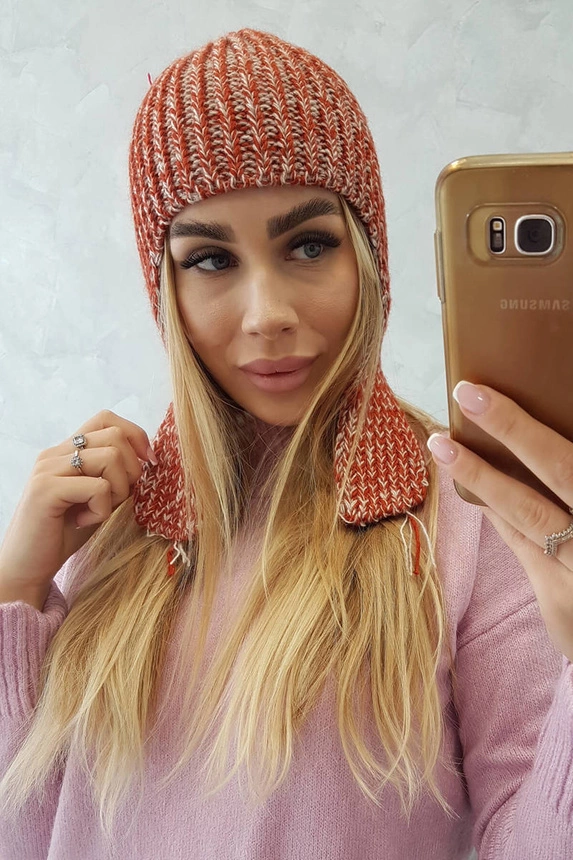 Dámska čiapka s dlhými ušami Jana K314 ruda