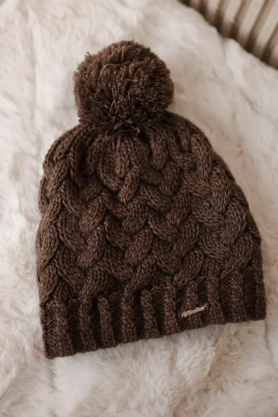 Čapica s fleece Waleria K307 cappuccino