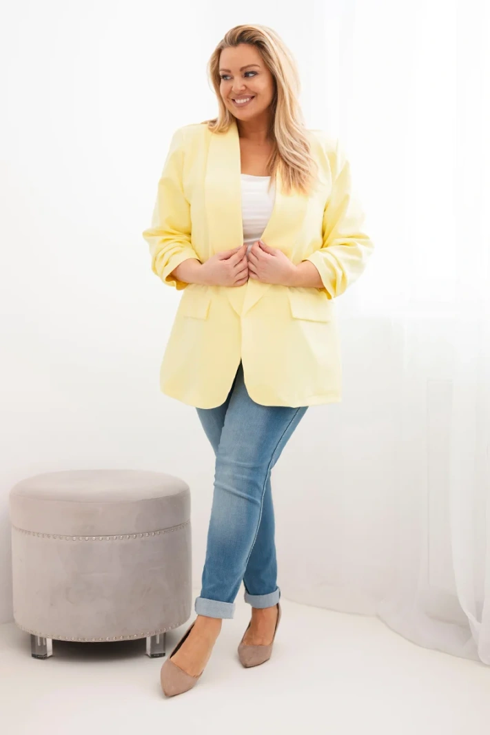 Damenjacke Plus Size elegant gelb