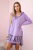 Dress with hood and print purple