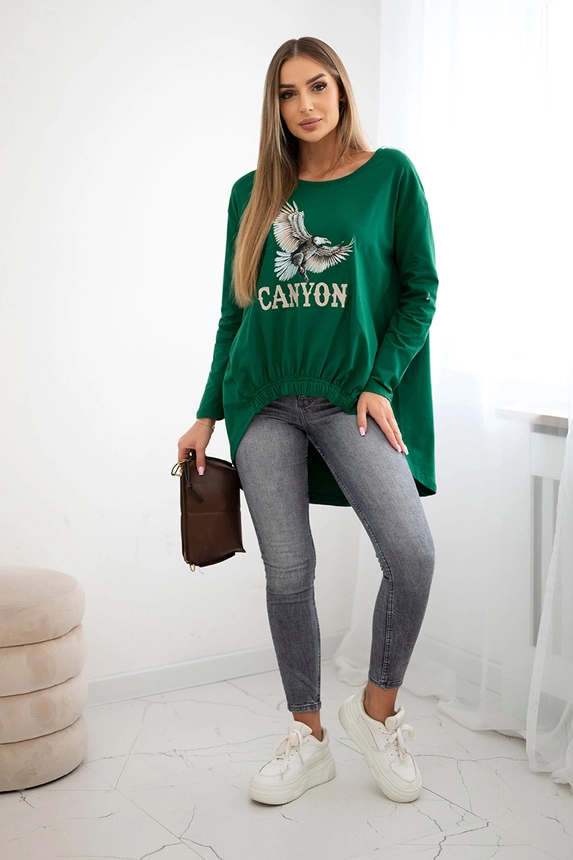 Women's blouse with eagle and Canyon inscription green
