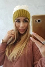 Fleecová čepice Bibiana K264 kiwi+ecru