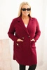 Damenmantel elegant Plus Size mit Kragen und großen Taschen pflaumenfarben