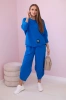 Bavlněná mikina kalhoty set chrpově modrá