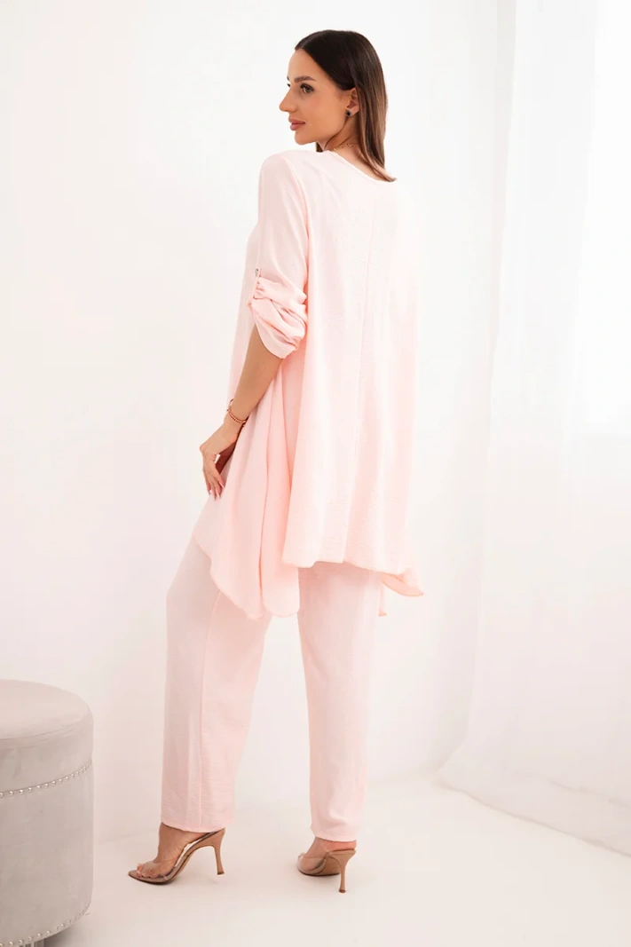 Set Bluse + Hose mit Anhänger puderrosa