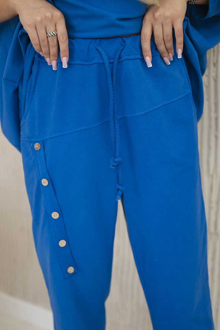 Oversize-Set aus Baumwolle Sweatshirt + Hose kornblumenblau