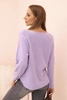 Women's sweater with viscose and a V-neck purple