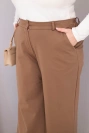 Plus Size women's pants with wide leg and high waist light camel