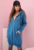 Women's insulated sweatshirt with hood and zipper denim