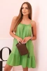 Women's muslin dress with straps and frill olive