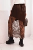 Women's viscose skirt with lace brown