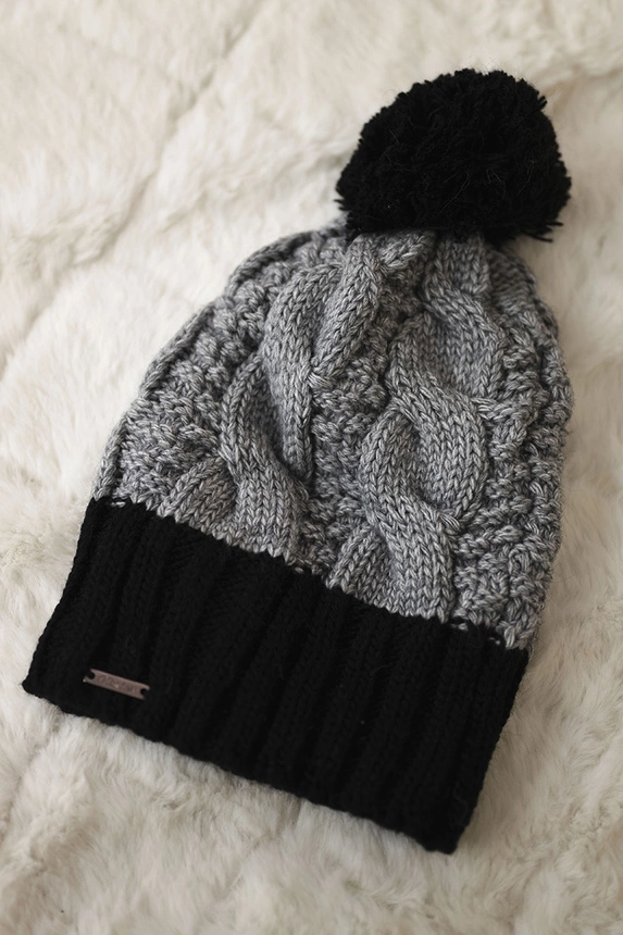 Paryžiaus vilnonė kepurė K212 pilka+juoda