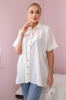 Short-sleeved cotton shirt ecru