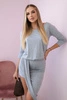 Asymmetric dress, 3/4 sleeve gray