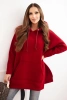 Wattierte Sweatjacke mit seitlichen Schlitzen bordeaux