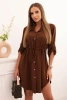 Kleid mit Knopfverschluss und Taillierung schokoladenbraun
