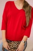 V-neck blouse red