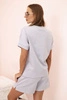 Women's punto set with short sleeves and shorts grey