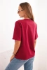Damen Baumwollbluse mit Minimaldruck bordeaux