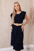 Dress with frills navy blue