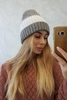 Čapica s fleece Bojana K265 šedá+biela
