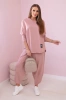 Cotton sweatshirt pants set dark pink