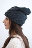 Women's wool winter hat with decorative crystals K399 black