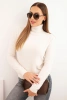 Women's alpaca turtleneck sweater beige