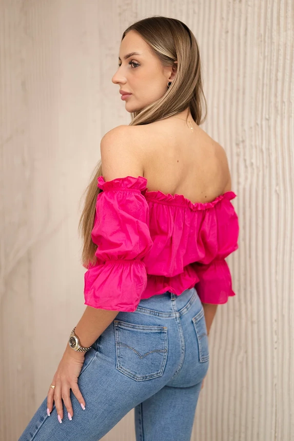 Off-the-shoulder blouse fuchsia