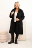 Plus Size women's coat with wool and a large collar black