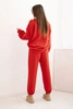 Ladies' set with a loose sweatshirt and pants with the word LOVE red