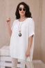 Oversized blouse with pendant ecru