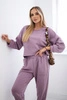 Viscose set Amour sweatshirt + pants dark pink