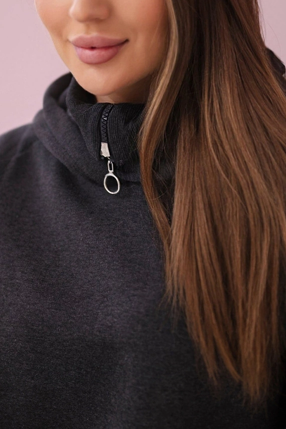 Insulated set with turtleneck and hood graphite