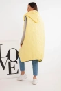 Plus Size women's quilted vest with a hood zipped yellow